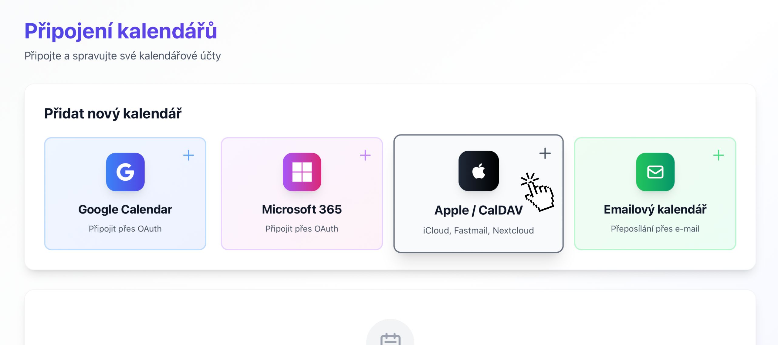 Poskytovatelé kalendářů s možností Apple iCloud